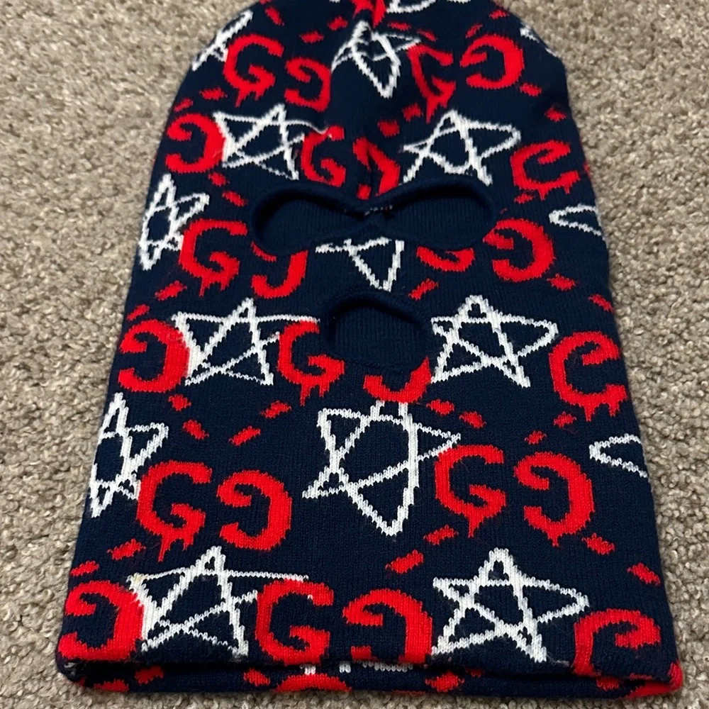 Star and Logo Patterned Balaclava